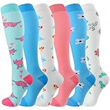Picture of bropite Christmas Compression Socks for Women & Men-Elk Santa Claus 6 Pairs 20-30mmhg Support Running Nurse Travel