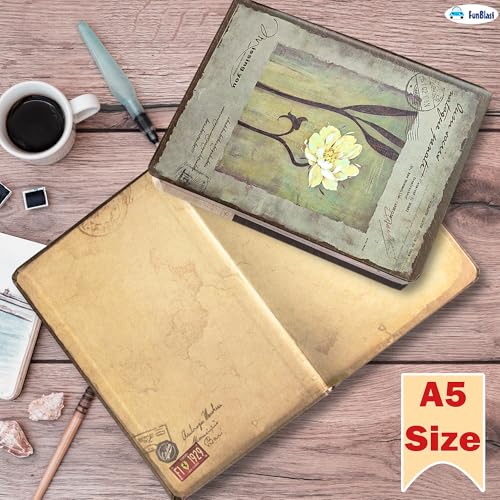 Image of FunBlast Aesthetic Diary for Girls - Kawaii Diaries, Stylish Diary, Notebooks Diary for School, Home, Office, Travel Diary & Notebook - A5 Size (114 Sheets, 228+ Pages) (White Flower)