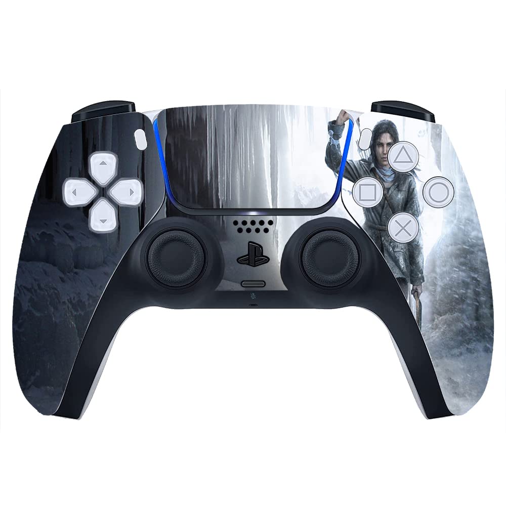 GADGETS WRAP Printed Vinyl Decal Sticker Skin for Sony PlayStation 5 PS5 Controller Only - Rise of The Tomb Raider ice cave Lara Croft-image-49
