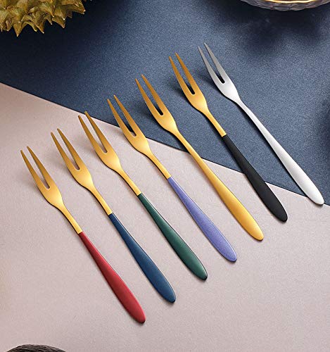 Image of Stainless Steel Fork Set for Dessert Cake Fruit Salad Appetizer, Small Food-Grade Pastry Forks Mirror Polished Reusable, Dishwasher Safe Silver Metal Forks for Home Kitchen Party Pack of 8