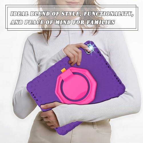 BILLISGOVA for iPad Pro 12.9 Case 3rd 4th 5th 6th Generation with Pencil Holder & 360° Rotating Handle Stand, New Cute Rugged Cover for iPad Pro 12.9 inch 2022/2021/2020/2018 - Purple by BILLISGOVA - Image 4