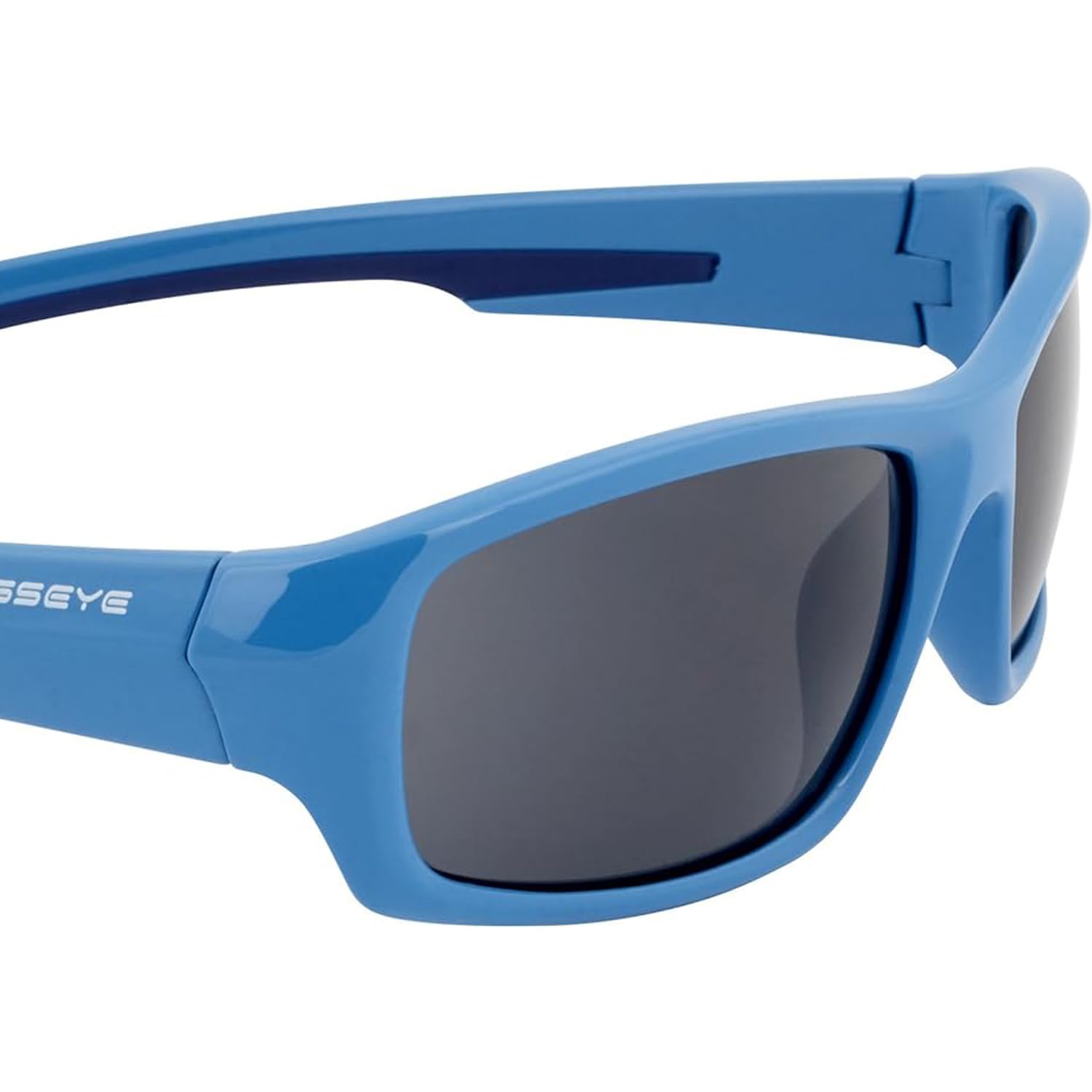 SWISSEYE Junior Sportbrille für Kinder (100% UVA-, UVB- und UVC-Schutz, kindergerechte Materialien (TPEE), Fassung aus Dupont, inkl. Mikrofaserbeutel), blue shiny/dark blue