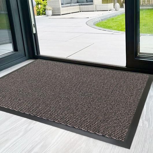 RSM RUGS Heavy Duty Non Slip Dirt Trapper Rubber Edge Barrier Mats Floor Carpets Entrance Rugs