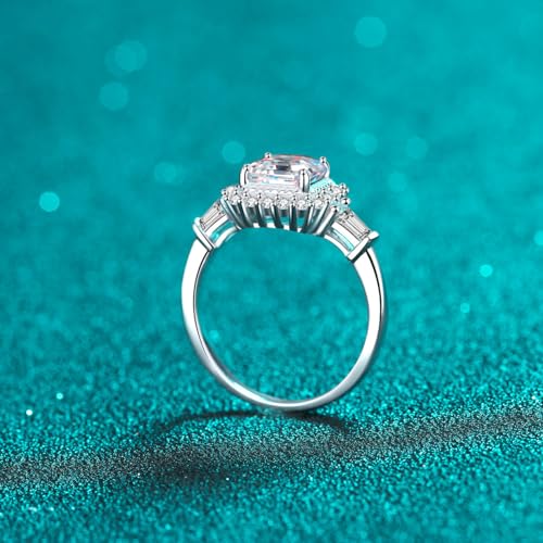 Bague moissanite Asscher 2ct StarGems l'alternative durable sans ternir - 4