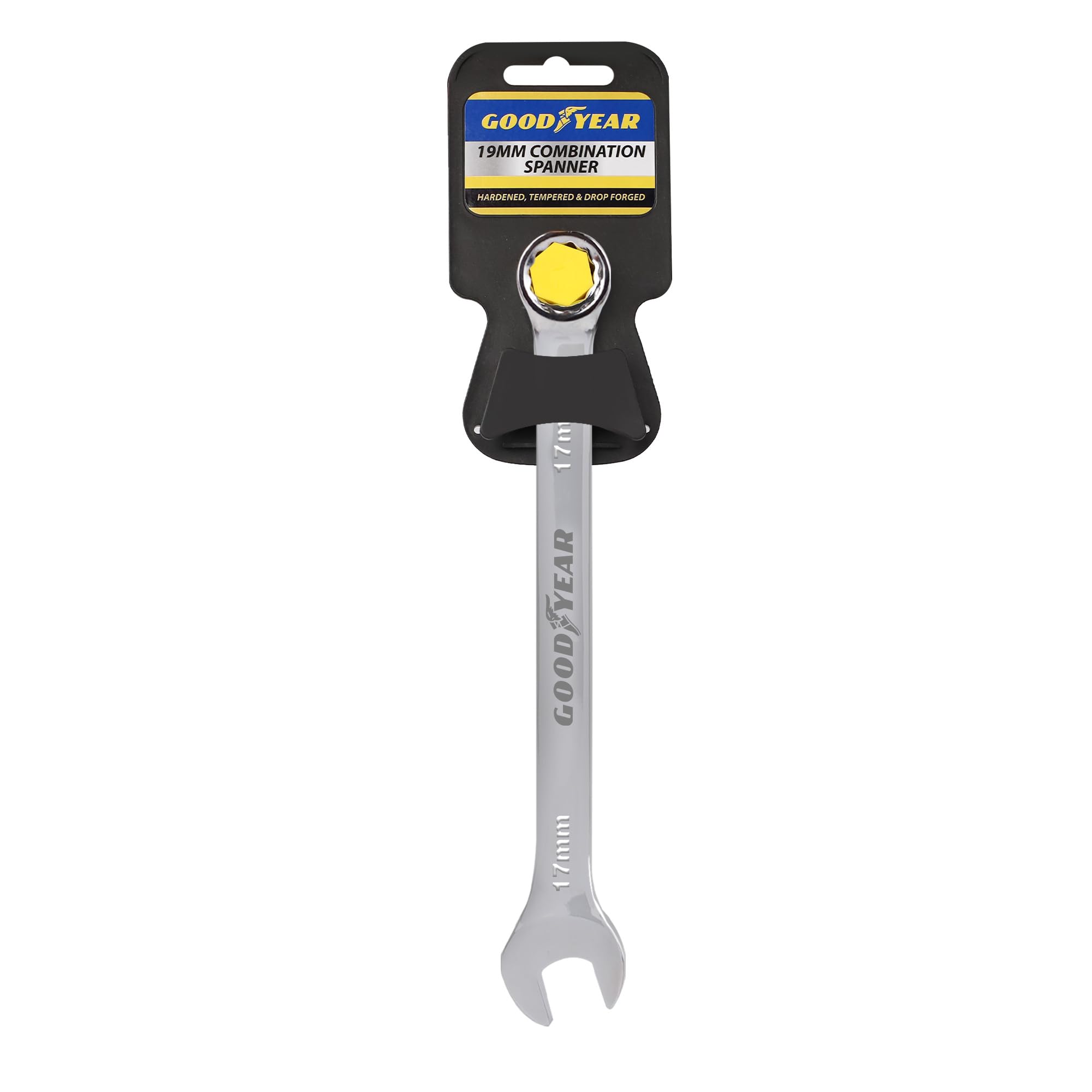 Goodyear 17mm Spanner-Chrome Vanadium Steel| Precision Engineered for Tightening and Loosening Nuts and Bolts| Durable & Corrosion-Resistant Wrench| Essential Hand Tool for Mechanics