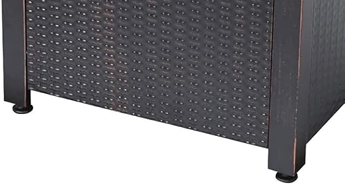 Endless Summer GAD1420M 30" Square 30,000 BTU LP Gas Outdoor Fire Table with Tile Mantel, Wicker Design, Lava Rock, and Protective Cover, Brown - Thumbnail 4