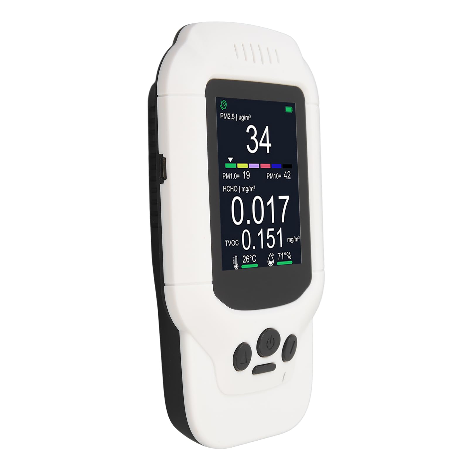 Versatile Indicatore di qualità Dell'aria Interna con Sensore di umidità della Temperatura, Display LCD 2,8 Pollici, Batteria Ricaricabile