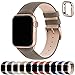 Fullmosa Kompatibel Apple Watch Armband 38mm 40mm 41mm, Leder Ersatzarmband, Apple Watch Wechselarmband für iWatch Serie SE/7/6/5/4/3/2/1, Elefantengrau + Roségoldene Schnalle 38mm/40mm/41mm