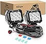Nilight - ZH010 2PCS 4 Inch 18W Flood LED Light Bars LED Work Lights LED Fog Lights Off Road Driving Lights With Off Road Wiring Harness, 2 Years Warranty