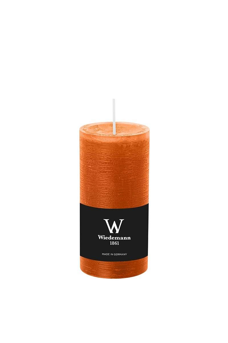 Inna-Glas Orange Wax Candle Aurora, 12Cm, Ø5,8Cm, 42H - Made In Germany - Pillar Candle