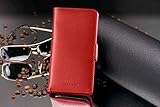 Cadorabo – Book Style Hülle für HTC ONE (M7 1. Generation) – Case Cover Schutzhülle Etui Tasche mit Kartenfach in CHILI-ROT - 5