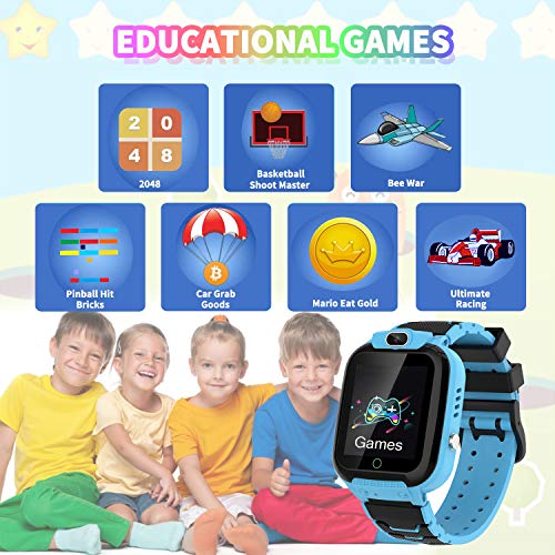 HAPPINNO Kids Video Player & Recorder,Smart Watch for Girls Boys with Music MP3 Player 7 Games Camera,Stopwatch,Timer,Age 3-10 Years,Birthday,Fesitival Gift