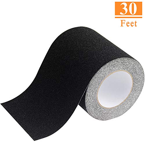 HELIFOUNER 6" × 30 Feet Anti Slip Traction Tape, High Traction Friction Abrasive