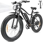 isinwheel M10Plus Electric Mountain Bike for Adults, 26"*4.0 Fat Tire Ebike with 48V 13Ah Removable Battery, 1000W Peak Motor Electric Bicycle, 120KM Pas Range, 7 Speed for Snow
