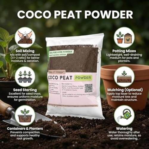 Image of 1 Kg Coco Peat Powder for Plants | Natural Coconut Coir Pith | Improves Soil Aeration & Moisture Retention