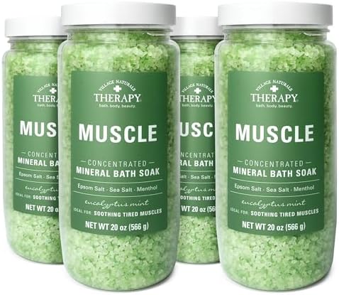 Village Naturals Therapy, Muscle Concentrated Mineral Bath Soak, ...