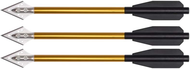 Aluminium Crossbow Bolts Arrows 6.5" Steel Broadhead Tips Hunting Arrows for 50-80lbs Mini Crossbow Archery Pistol - Fishing Hunting Target Practice (Pack of 3-6)