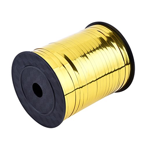 3/16 Inch Crimped Curling Ribbon Balloon Ribbon Spool 500 Yard For Christmas Balloons Or Gift Wrapping(Metallic Gold) #TOP4