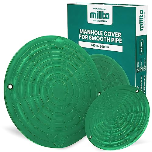 Millto™ Schachtdeckel Kanaldeckel Kontrollschacht Abdeckun (Couvercle de Regard 400mm Tube Lisse Vert)