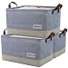 iwill CREATE PRO Househould Storage Basket with Drawstring Closure, Pack of 3, Navy Blue