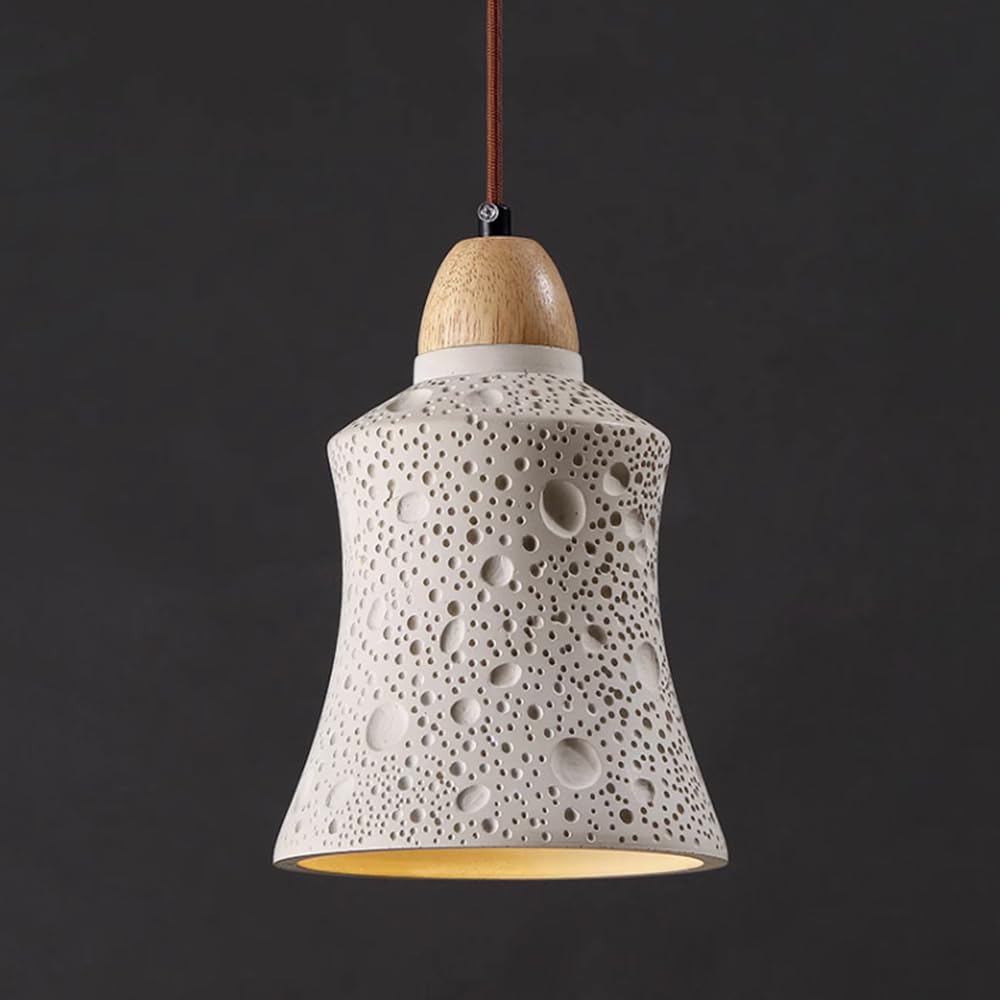 Lampe à suspension rétro en pierre Wabi Sabi pour plafond