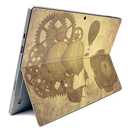 Image of MightySkins Carbon Fiber Skin for Microsoft Surface Pro 7 - Steam Punk Paper | Textured Carbon Fiber Finish | Easy to Apply, Remove, and Change Styles | Made in The USA