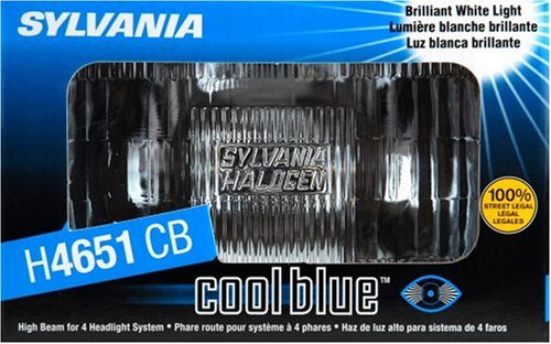 Sylvania H4651 CB Cool Blue Rectangular Halogen Headlight Bulb (50 Watt High Beam), (Pack of 1)