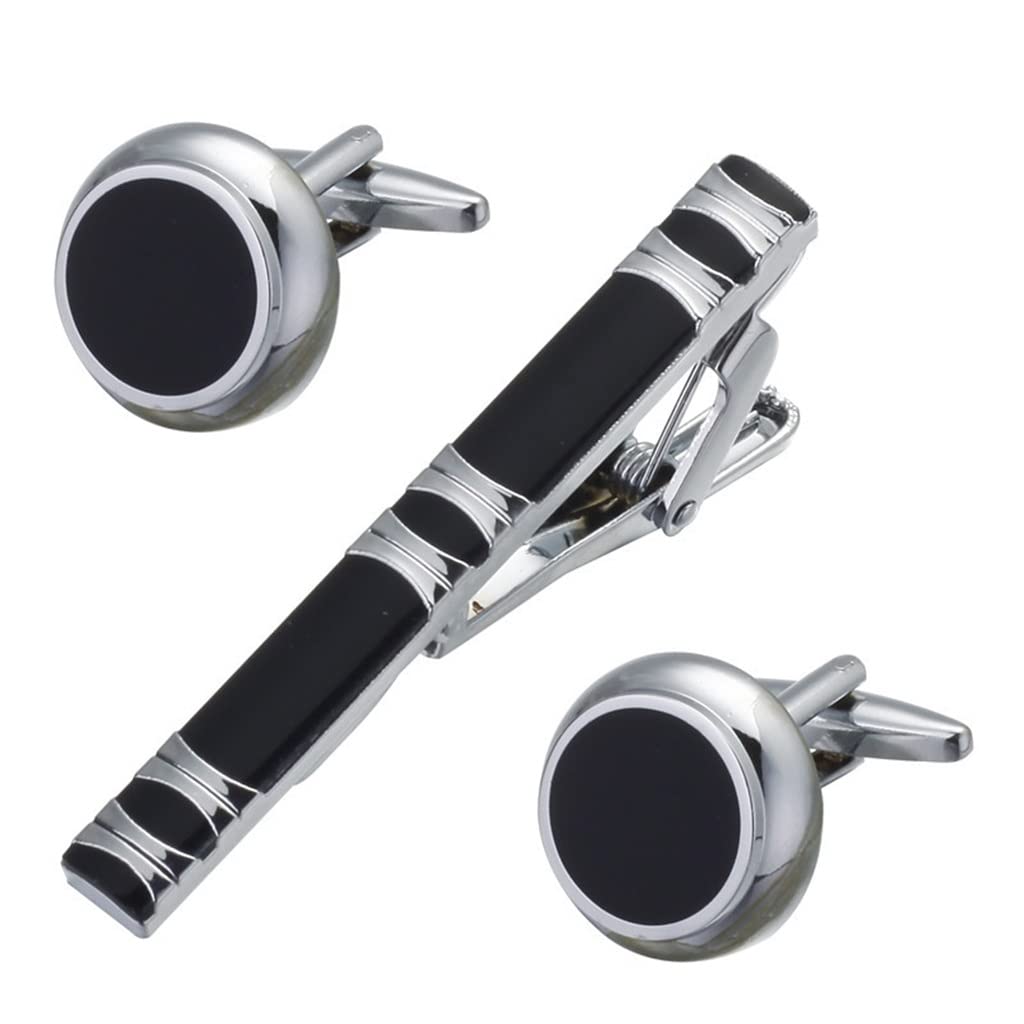 RWRAPS Gemelli Rotondi Set fermacravatta Fermacravatta Abbigliamento Incontri Gemelli Accessori Spille (D 1)