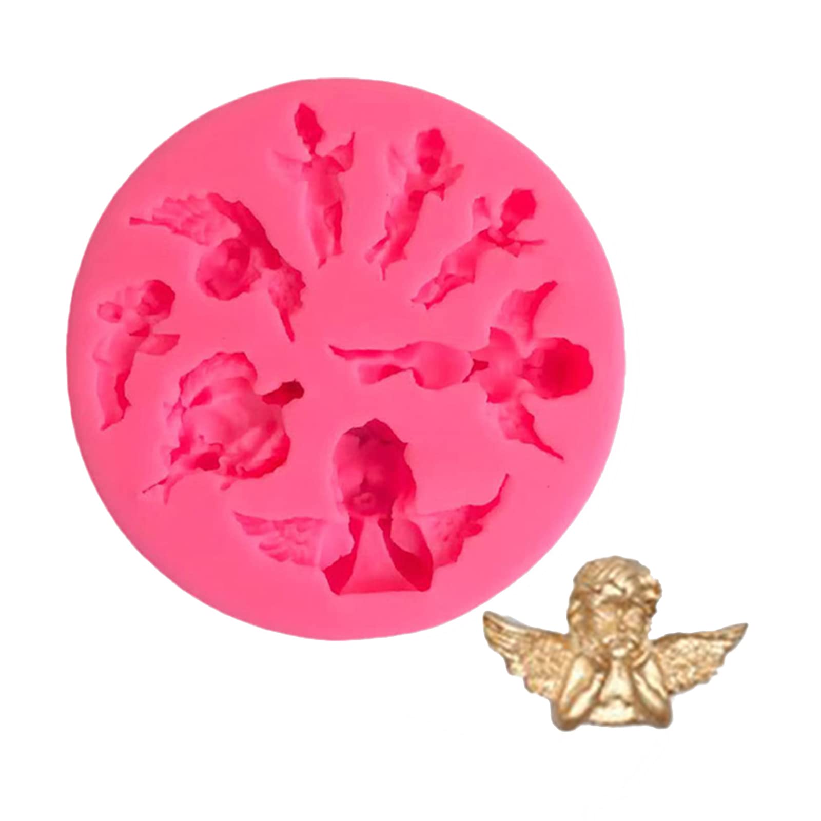 Stampo In Silicone Fai Da Te A Forma Di Angelo - Piccolo Stampo Per Torte, Cioccolato E Fondente - Mini Angeli Per Decorazioni E Dolci - 4