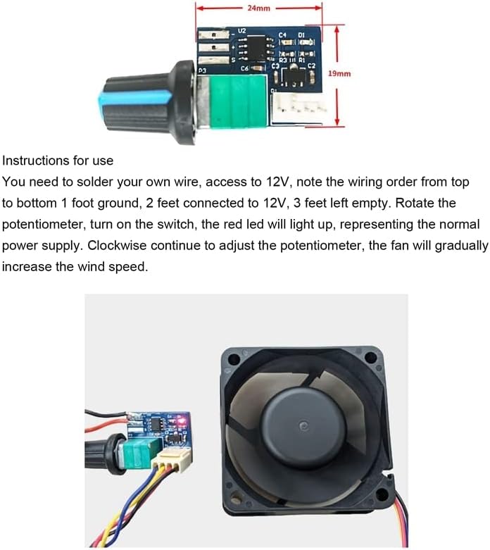 3PCS Computer Case Fan Governor PWM Speed Controller Silent Fan Governor Controller 12V Single Way Controller