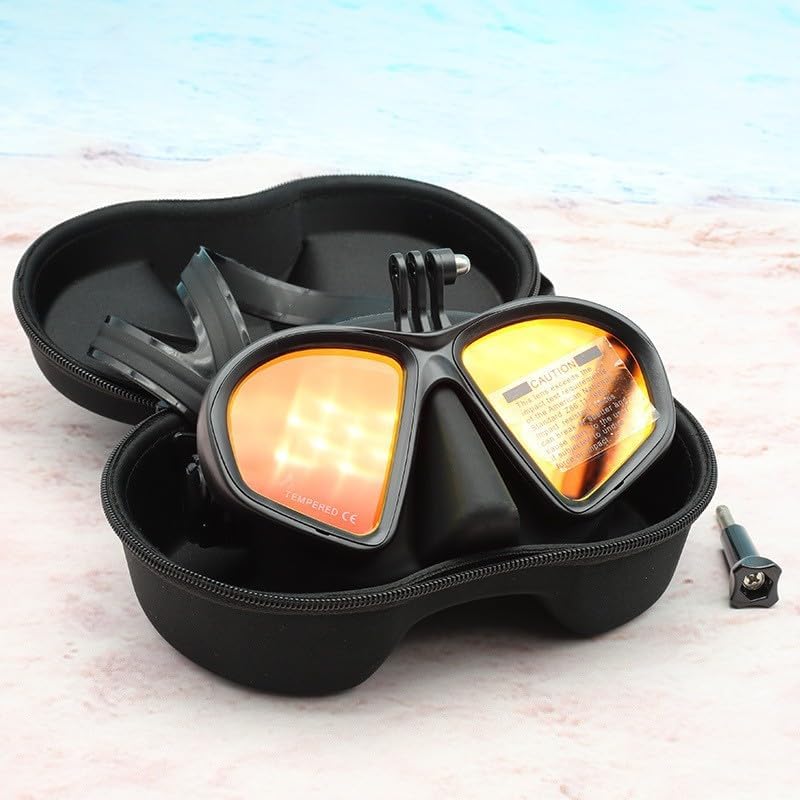 Low Capacity Free Diving Mask, Tempered Glass Snorkeling Mask with Bracket