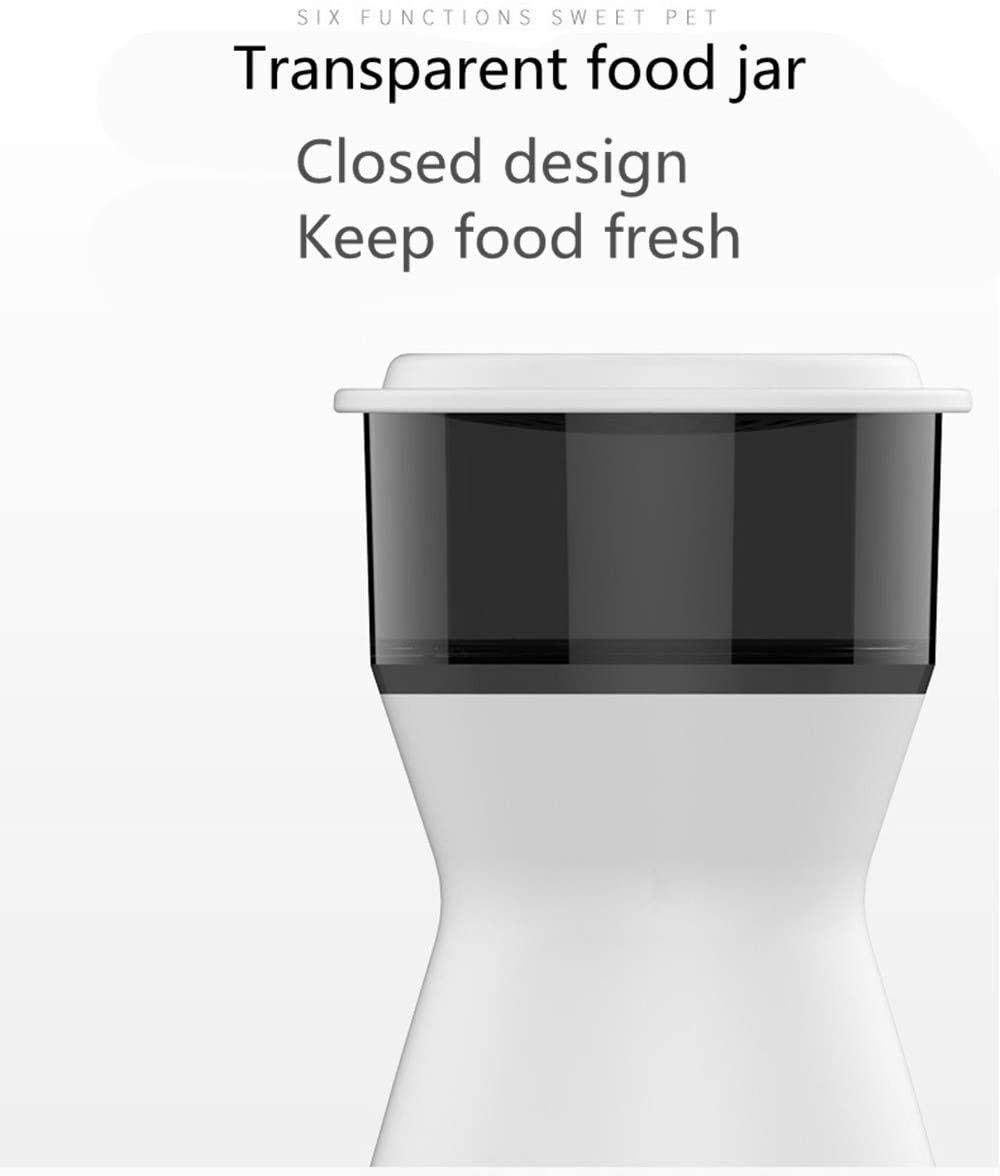 Alimentatore automatico di animali domestici Dispenser di alimenti umidi 4.L con timer Registrazione video HD 10s Telecamera per alimentazione remota per cane gatto Alimentazione a batteria / plug-in