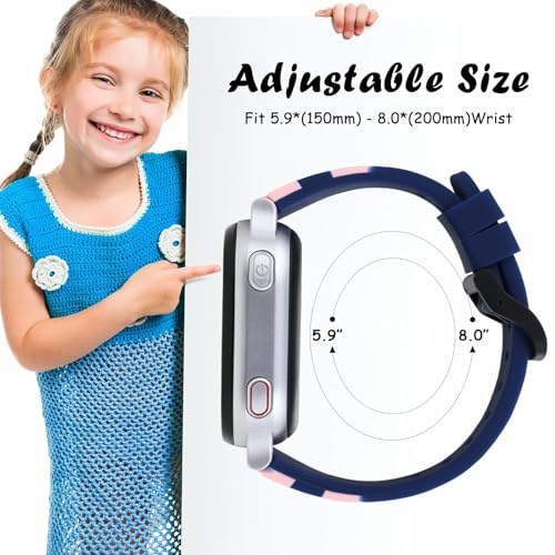 Image of BESINPO Designed for AT&T amiGo Jr Watch 2 /1 Band,Sport Soft Silicone Wristband Waterproof Breathable Replacement Strap for amiGo Jr Watch 1 /2 for Girls-Pink