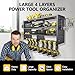 RacKeaLsi Large Power Tool Organizer Wall Mount, 4 Layer Garage Storage Cordless Tool Organizer with 8 Drills Holder, Heavy Duty Premium Metal Load 400 lbs, Ideal Garage Organization Gifts for Men