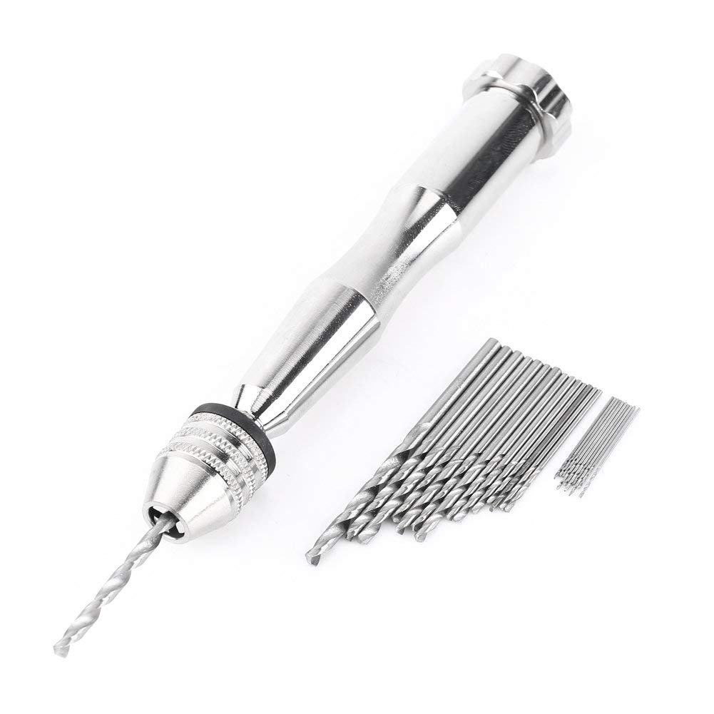 Hilitand Light Mini Precision Pin Vise Hand Drill Bits With 25Pcs Twist Drill Bits For Delicate Manual Work, Electronic Assembling And Model Making