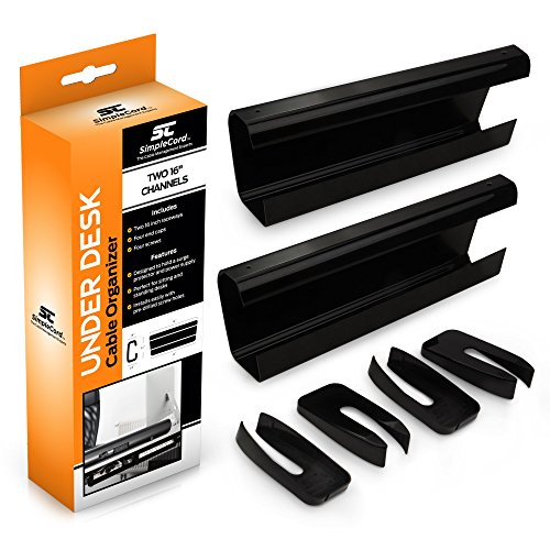 Simple Cord Under Desk Cable Organizer Cord Cover - Cable Management Channel to Hide Power Strips, Wires, Power Supplies, Surge Protectors, Cables or Cords at Home or Office - SimpleCord