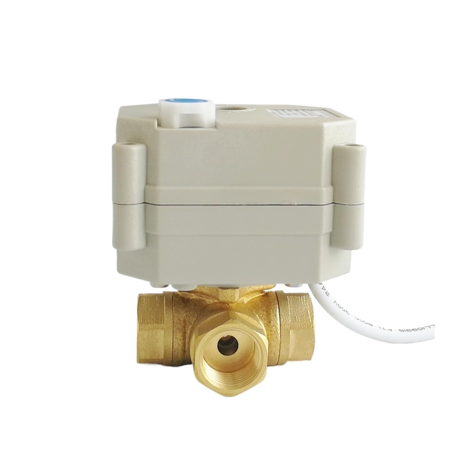 Valvola a sfera, Valvola Motorizzata DC 5V 12V 24V IP67 DN8,DN10 Elettrica Porta T/L For Il Controllo 'aria E 'acqua Metal Gear(DN8 L,BSP_24V INDICATOR_CR501)