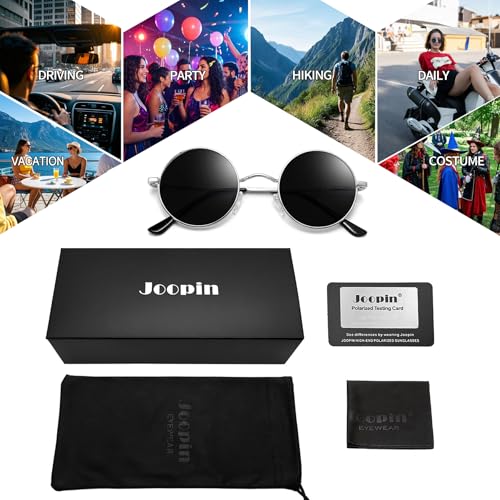 Image of Joopin Small Round Sunglasses Hippie Circle Sun Glasses UV400 Protection