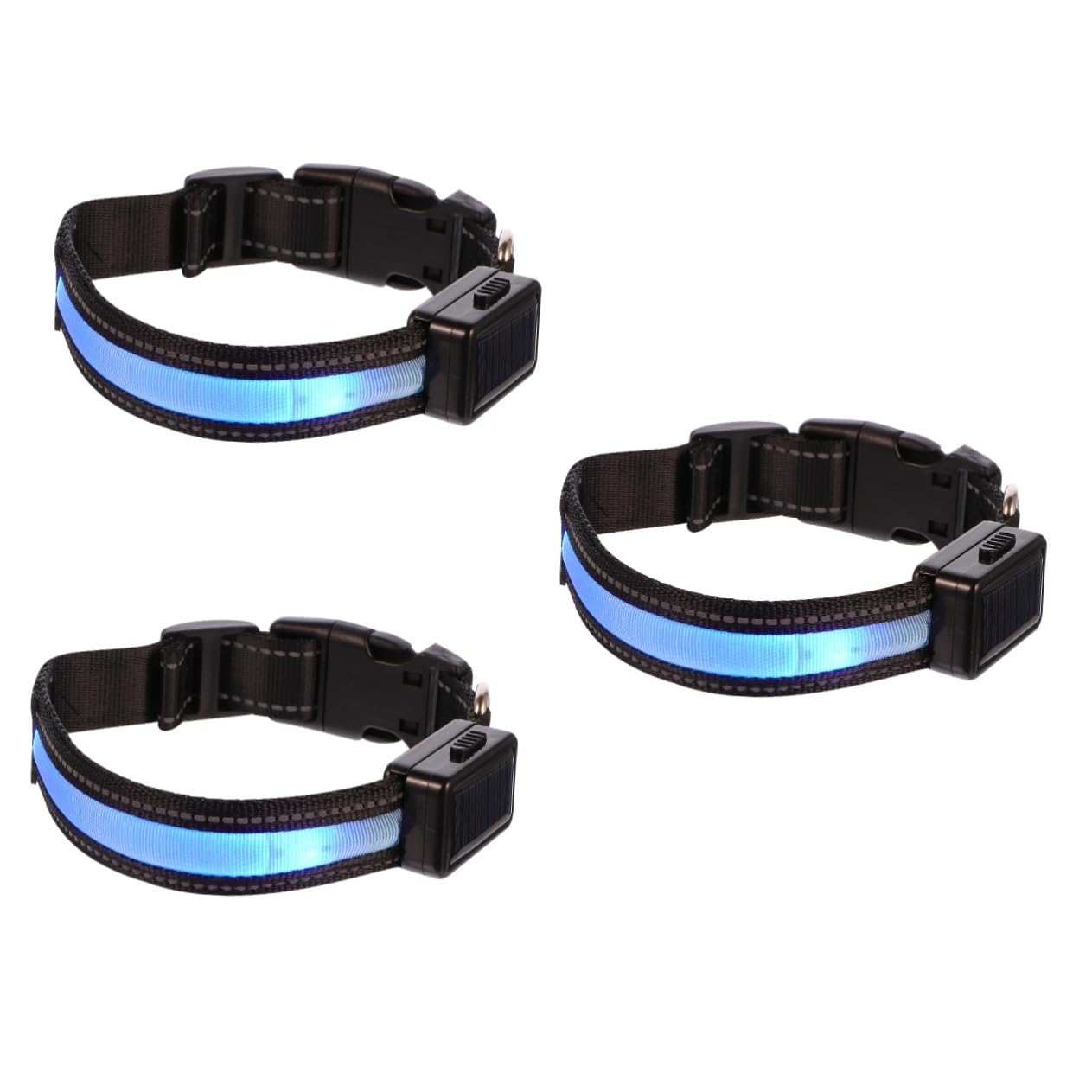 Beavorty 3ensembles Collier LED Lumineux pour Chiens Collier De Sécurité Rechargeable USB pour Animaux De Compagnie