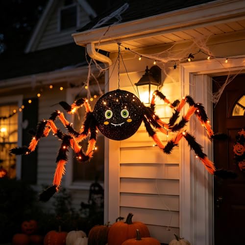 Hairui Halloween Spider with Lights 54IN for Home Patio Porch Decor - image 5