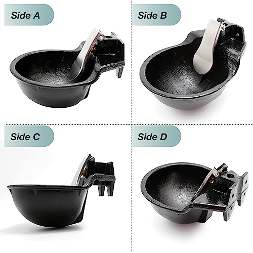 Mdeoosky FUSBXT087 Extra Large Livestock Cast Iron Push-Paddle Automatic Metal Waterer With Accessories Livestock Water Trough 2.5L Heavy Duty Auto Drinking Metal Troughs For Horse Cattle Goat Pig Capacity thumb #3
