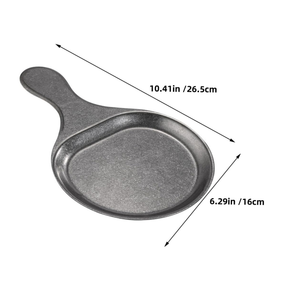 Cabilock Vintage Distressed Style Stainless Steel Plates Bbq Serving Griddle Handle Dinnerware for Family Parties