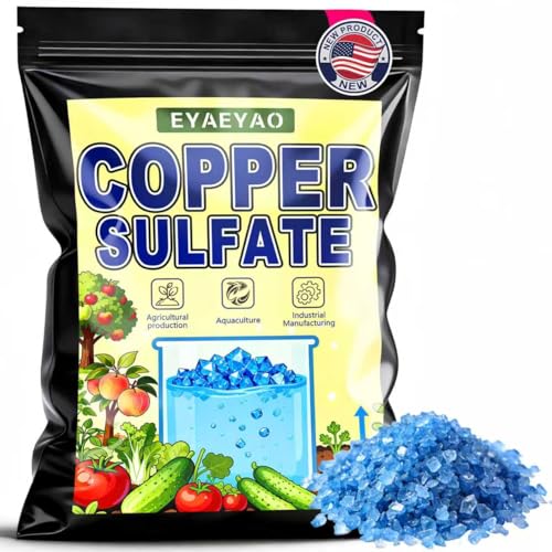 EYAEYAO Copper Sulfate Crystals - Blue Vitriol for Pond Maintenance & Plant Care Industrial Grade Crystalline Formula (8 oz)