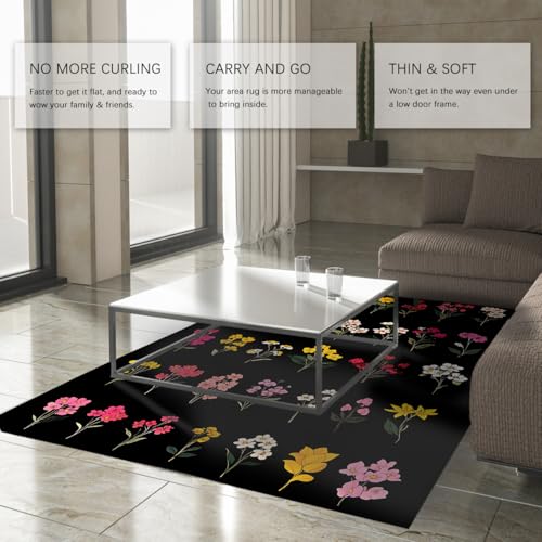 Tapis lavables à la machine avec fleurs pour coin jeux