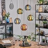  Koyoto Suspension, Boule lumineuse, Suspension Or, Noir, 5 lumières