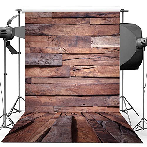 Brown Rustic Wood Photography Backdrop 5x7ft Wood Floor Photo Background for Picture Seamless