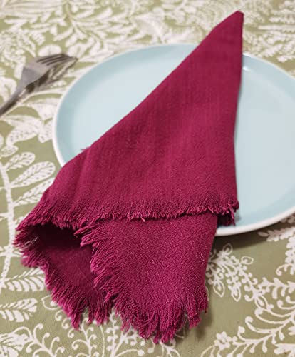 Serviettes de table coton 45x45 cm pour éviter le papier jetable rouge