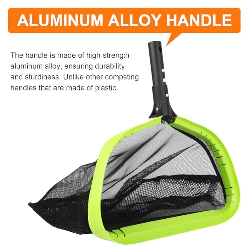 Pool Net,Professional Swimming Pool Leaf Skimmer Nets for Cleaning with Double-Layer Deep Big Bag,Heavy Duty Aluminum Frame & Handle Rake(Pole Not Included)