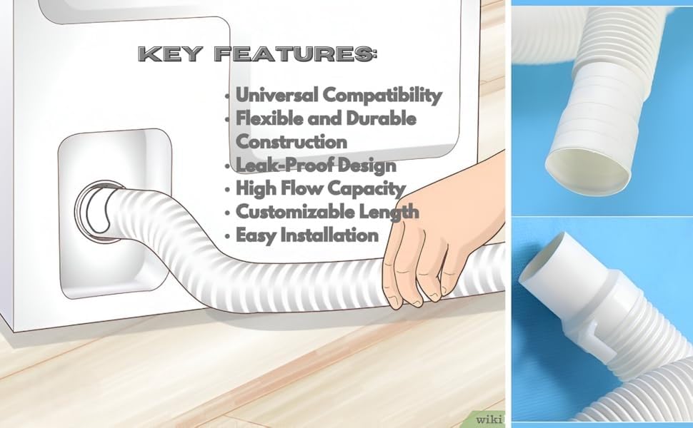 bhumi Universal Top load/Semi Load Washing Machine Outlet Drain Waste Water Hose Flexible Hose Pipe (Pack Of 1) (Outlet,2 mtr) 2