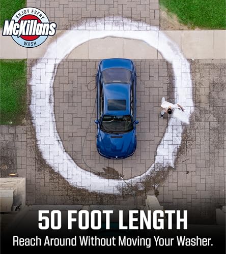 Image of McKillans QC Installed Pressure Washer Hose 50 ft - Flexible & Kink-resistant - Steel-Braided & Durable- 3 /8 inch QC Pre-Installed Stainless Steel - Power Washer Hose - High Pressure 1 /4 inch Inner Diameter